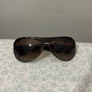 Fendi Y2K Vintage Sunglasses FS 465 210 Dark Tortoise Aviator Brown Lens Italy